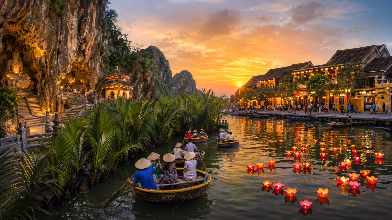 Tour Ngũ Hành Sơn – Rừng Dừa – Hội An – Thả hoa đăng