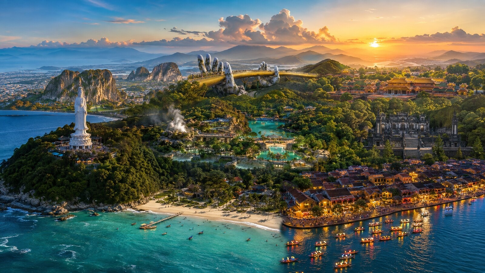 [5N4D3] Tour Đà Nẵng – Sơn Trà – Ngũ Hành Sơn – Hội An – Cù Lao Chàm – Bà Nà Hills – Núi Thần Tài – Huế 5 ngày 4 đêm